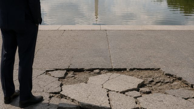 Reflecting Pool Damage Sparks 